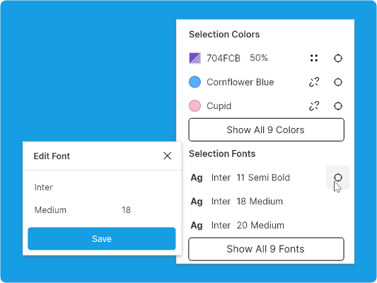 Color and font inspector