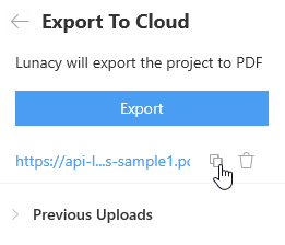 Exporting a project to the cloud